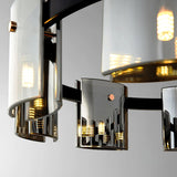 Modern Crown Glass LED Chandelier Elegant Pendant Ceiling Light for Living and Dining Rooms