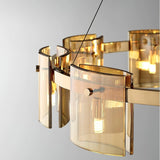 Modern Crown Glass LED Chandelier Elegant Pendant Ceiling Light for Living and Dining Rooms