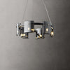 Modern Crown Glass LED Chandelier Elegant Pendant Ceiling Light for Living and Dining Rooms