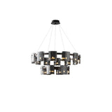 Modern Crown Glass LED Chandelier Elegant Pendant Ceiling Light for Living and Dining Rooms