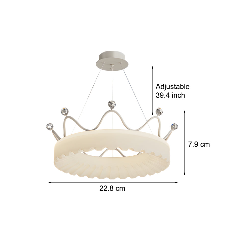 Modern Crown LED Pendant Light with Three Step Dimming for Kids Bedroom and Nursery
