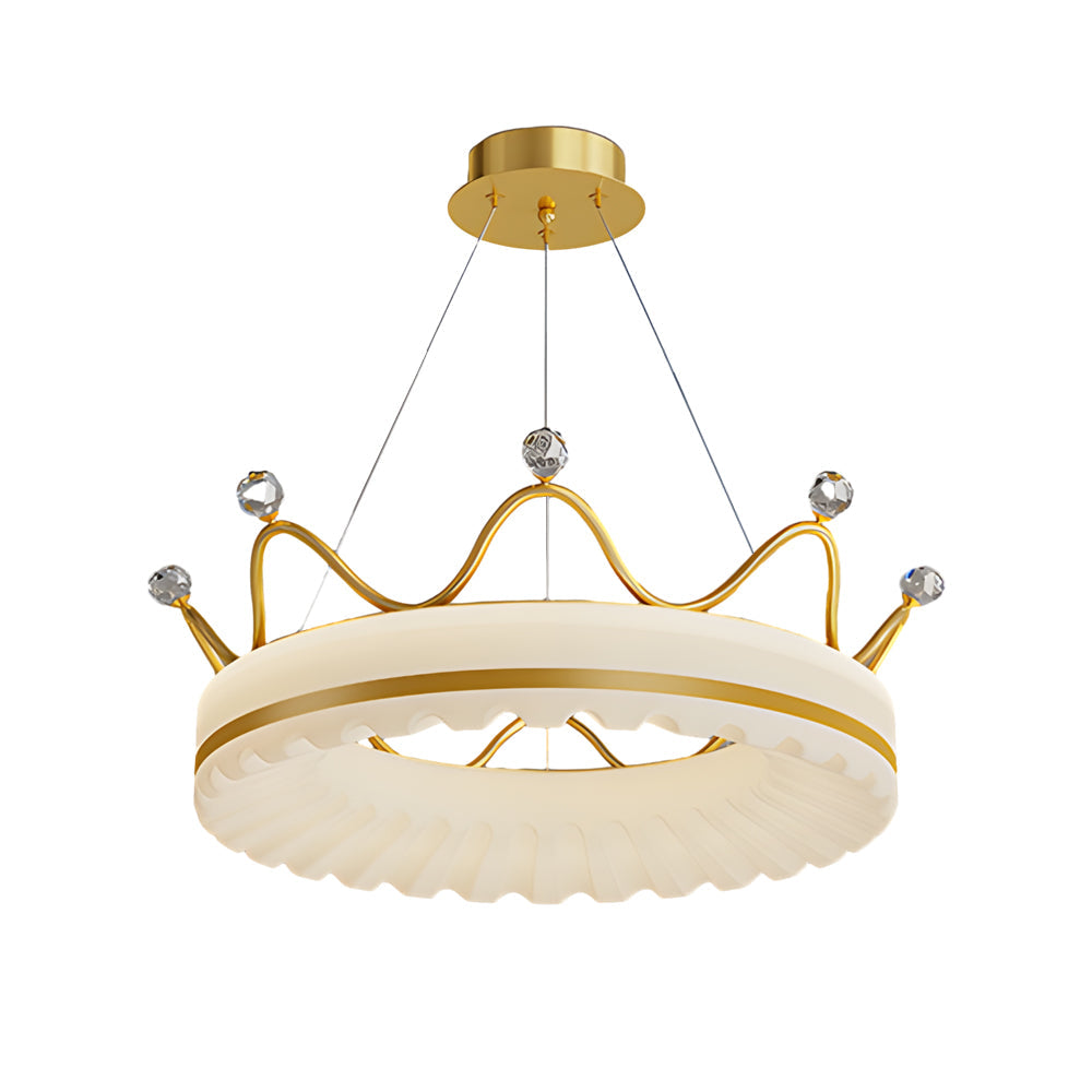 Modern Crown LED Pendant Light with Three Step Dimming for Kids Bedroom and Nursery
