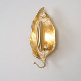 Modern Crumpled Leaf Brass Wall Sconce Elegant Indoor Decorative Lighting Fixture