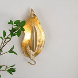 Modern Crumpled Leaf Brass Wall Sconce Elegant Indoor Decorative Lighting Fixture