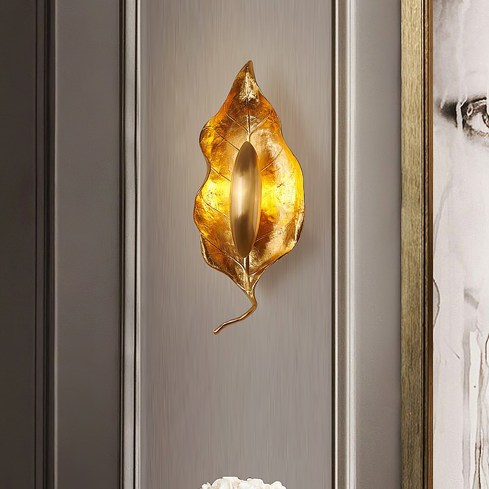 Modern Crumpled Leaf Brass Wall Sconce Elegant Indoor Decorative Lighting Fixture