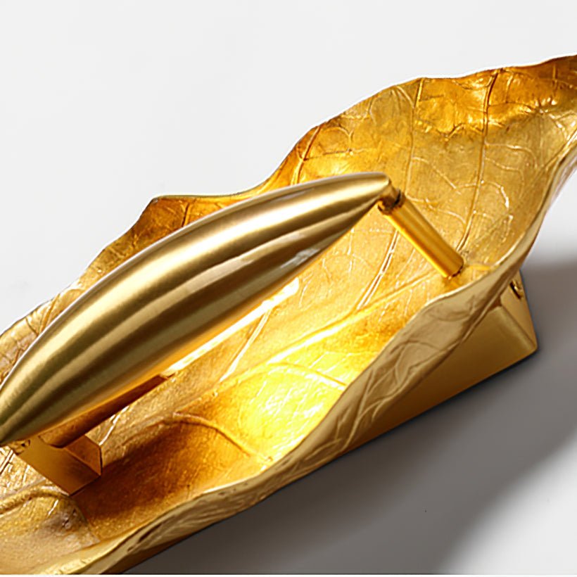 Modern Crumpled Leaf Brass Wall Sconce Elegant Indoor Decorative Lighting Fixture