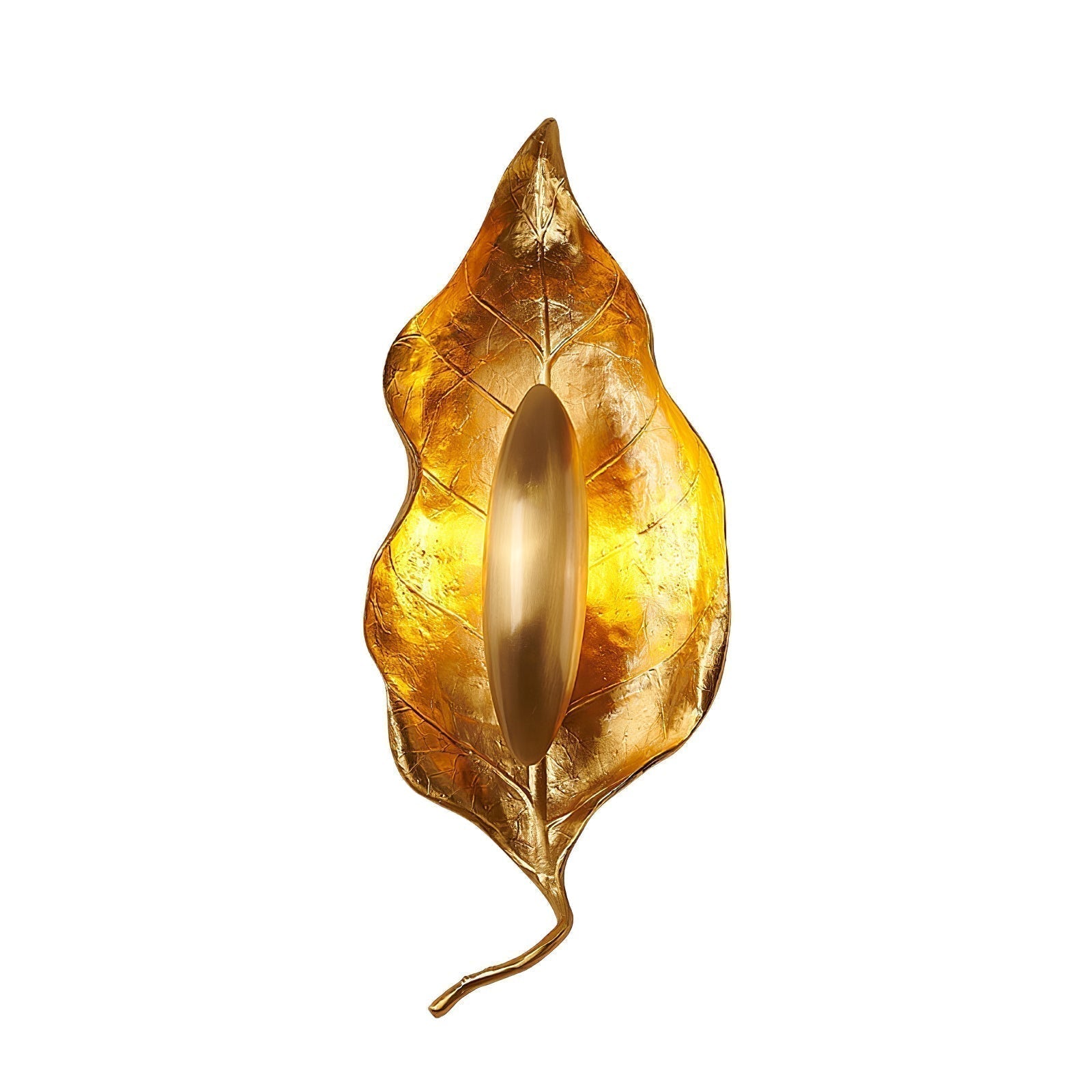 Modern Crumpled Leaf Brass Wall Sconce Elegant Indoor Decorative Lighting Fixture
