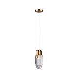 Modern Crystal and Copper Mini Pendant Light with 3 Step Dimming for Kitchen and Bedroom