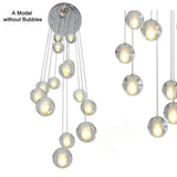 Modern Crystal Ball LED Chandelier 14 Light Adjustable Height Dimmable Staircase Pendant Light