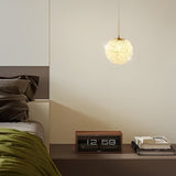 Modern Crystal Ball LED Pendant Light Three Step Dimming Nordic Style Hanging Lamp for Bedside and Bedroom