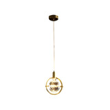 Modern Crystal Ball Pendant Light Round Semicircle LED Hanging Lamp for Bedroom and Kitchen Island