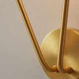 Modern Crystal Branch Wall Sconce Brass Light with Clear and White Glass Shades