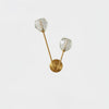 Modern Crystal Branch Wall Sconce Brass Light with Clear and White Glass Shades