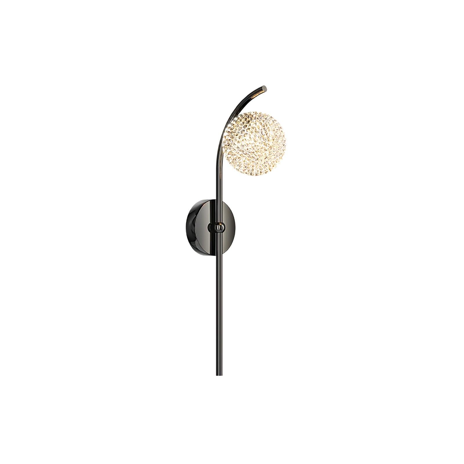 Modern Crystal Dandelion Wall Sconce Set of 2 Elegant Indoor LED Light Fixture