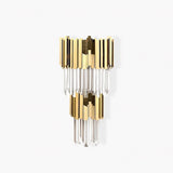 Modern Crystal Empire Wall Sconce Gold Multi Tiered Bracket Lighting for Living Room