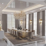 Modern Crystal Empire Wall Sconce Gold Multi Tiered Bracket Lighting for Living Room