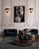 Modern Crystal Empire Wall Sconce Gold Multi Tiered Bracket Lighting for Living Room