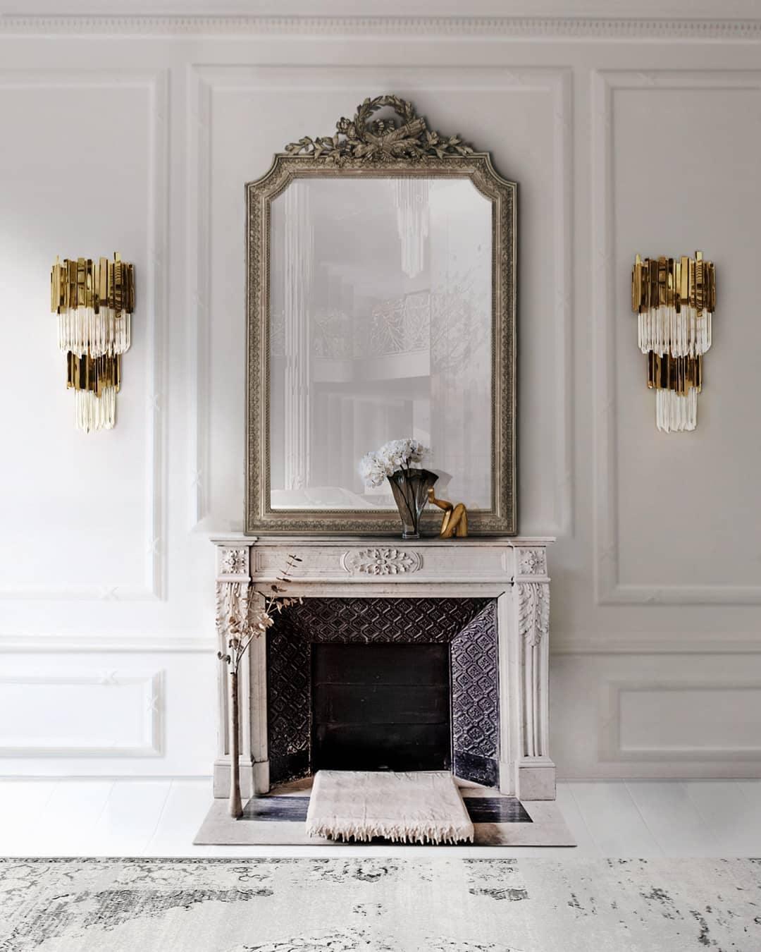 Modern Crystal Empire Wall Sconce Gold Multi Tiered Bracket Lighting for Living Room