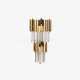 Modern Crystal Empire Wall Sconce Gold Multi Tiered Bracket Lighting for Living Room