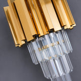 Modern Crystal Empire Wall Sconce Gold Multi Tiered Bracket Lighting for Living Room