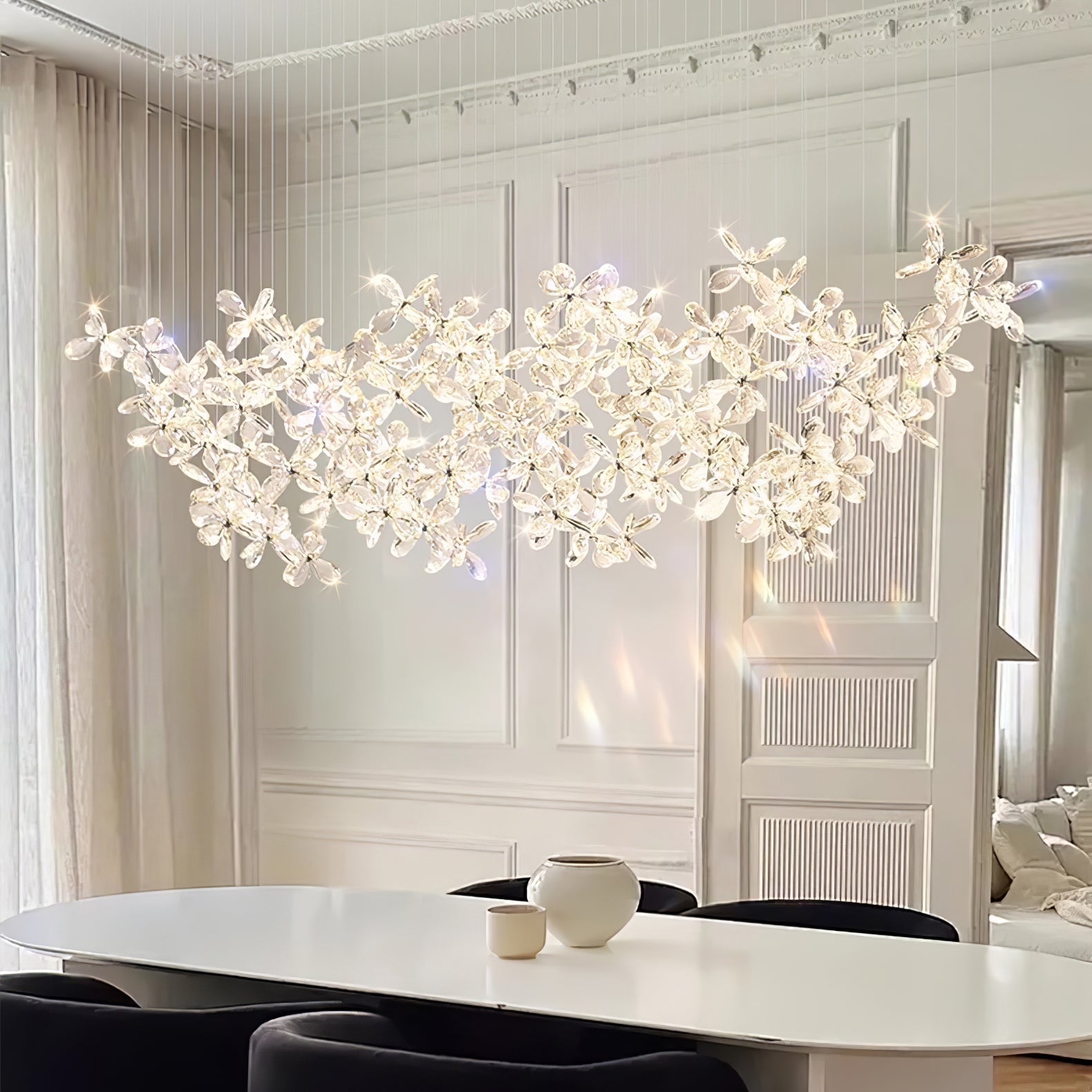 Modern Crystal Floating Butterfly LED Chandelier Luxury Pendant Light for Home