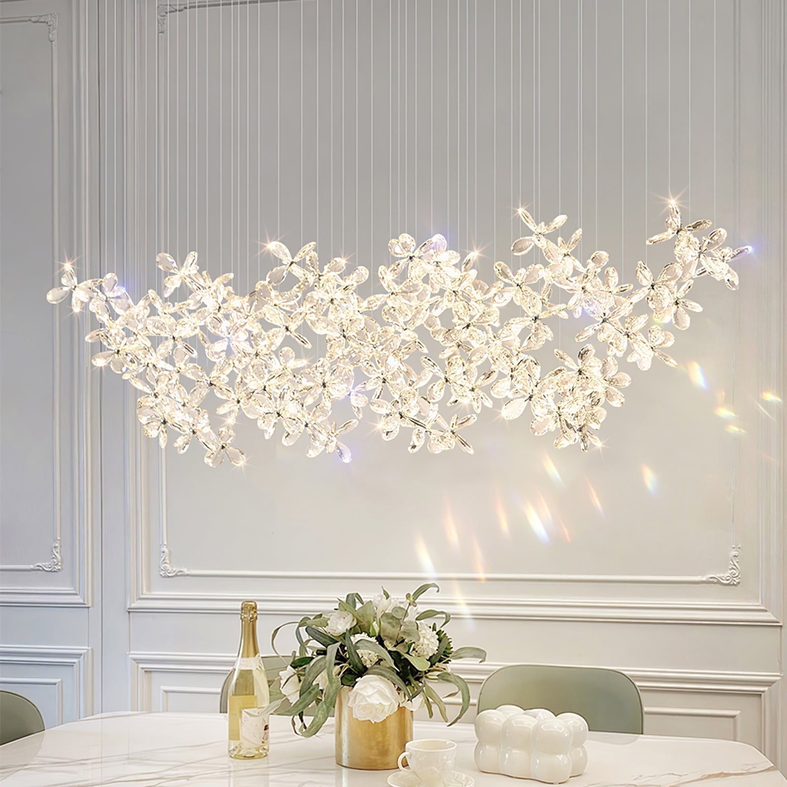 Modern Crystal Floating Butterfly LED Chandelier Luxury Pendant Light for Home