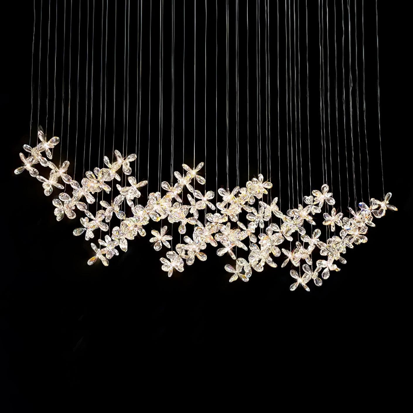 Modern Crystal Floating Butterfly LED Chandelier Luxury Pendant Light for Home