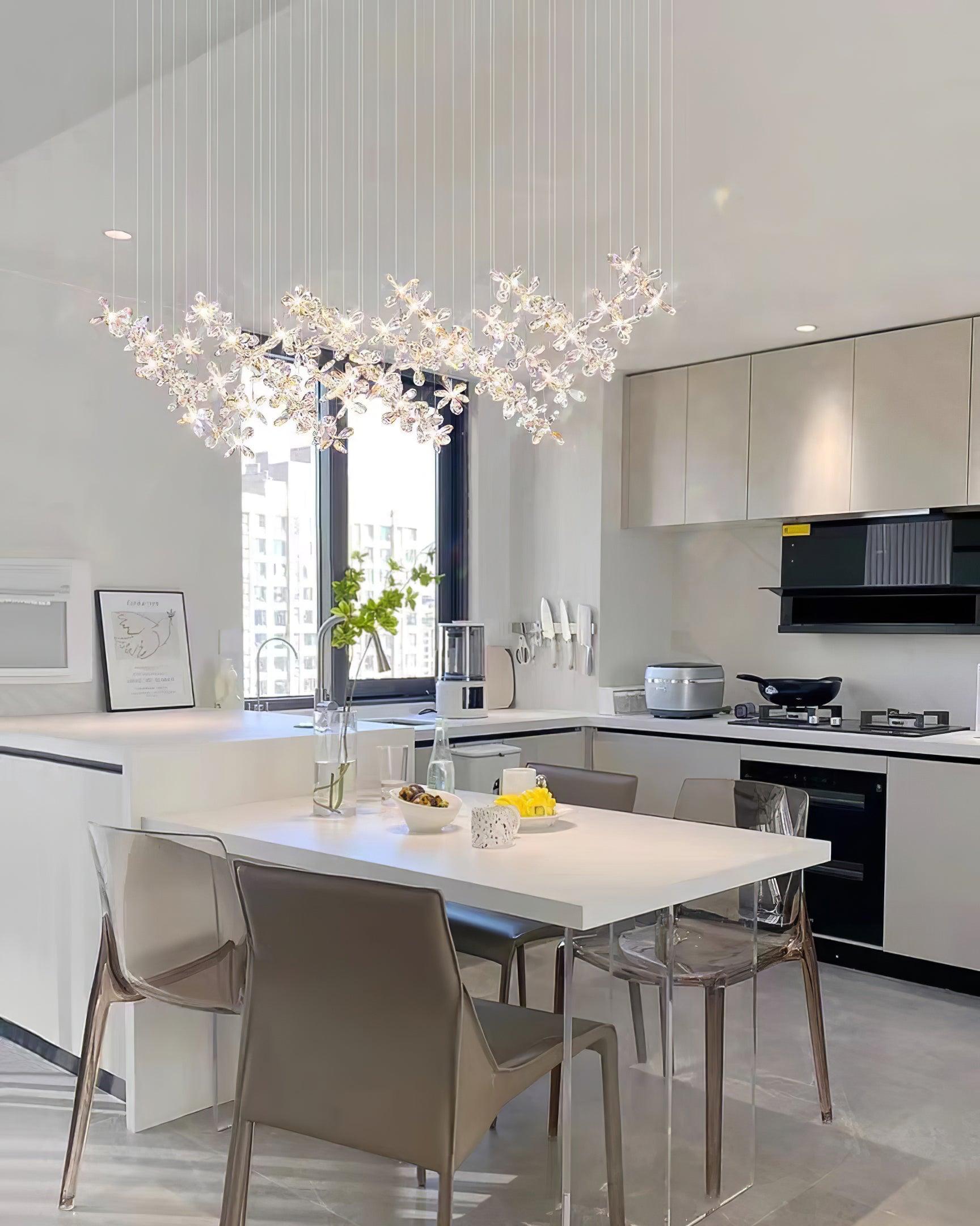 Modern Crystal Floating Butterfly LED Chandelier Luxury Pendant Light for Home