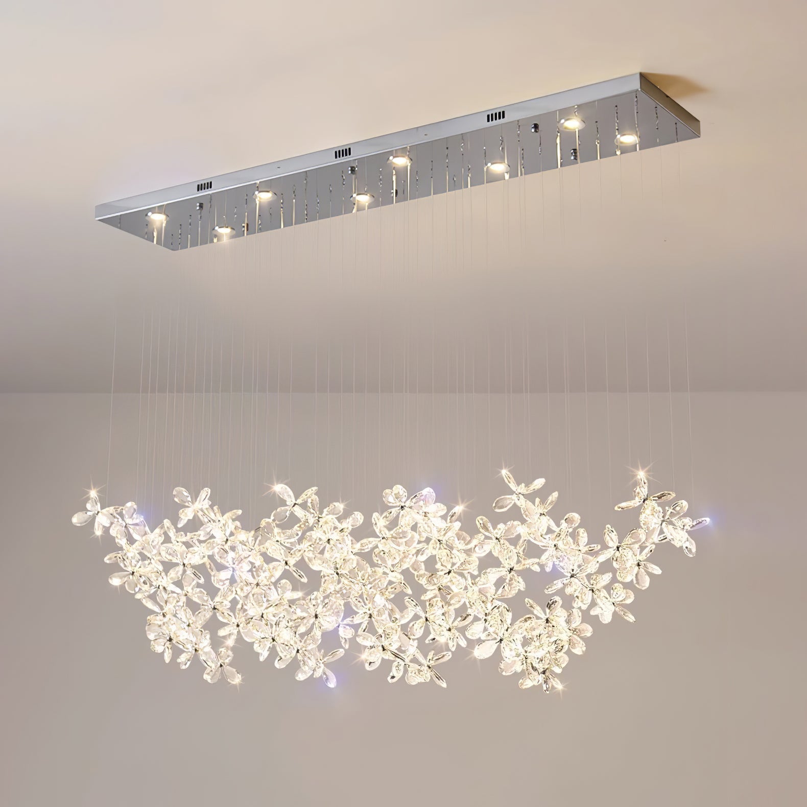 Modern Crystal Floating Butterfly LED Chandelier Luxury Pendant Light for Home