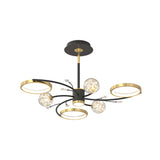 Modern Crystal Flower Branch Flush Mount Ceiling Chandelier with 3 Step Dimming