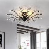 Modern Crystal Flower Chandelier Firework Ceiling Light for Living Room Dining