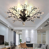 Modern Crystal Flower Chandelier Firework Ceiling Light for Living Room Dining
