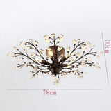 Modern Crystal Flower Chandelier Firework Ceiling Light for Living Room Dining