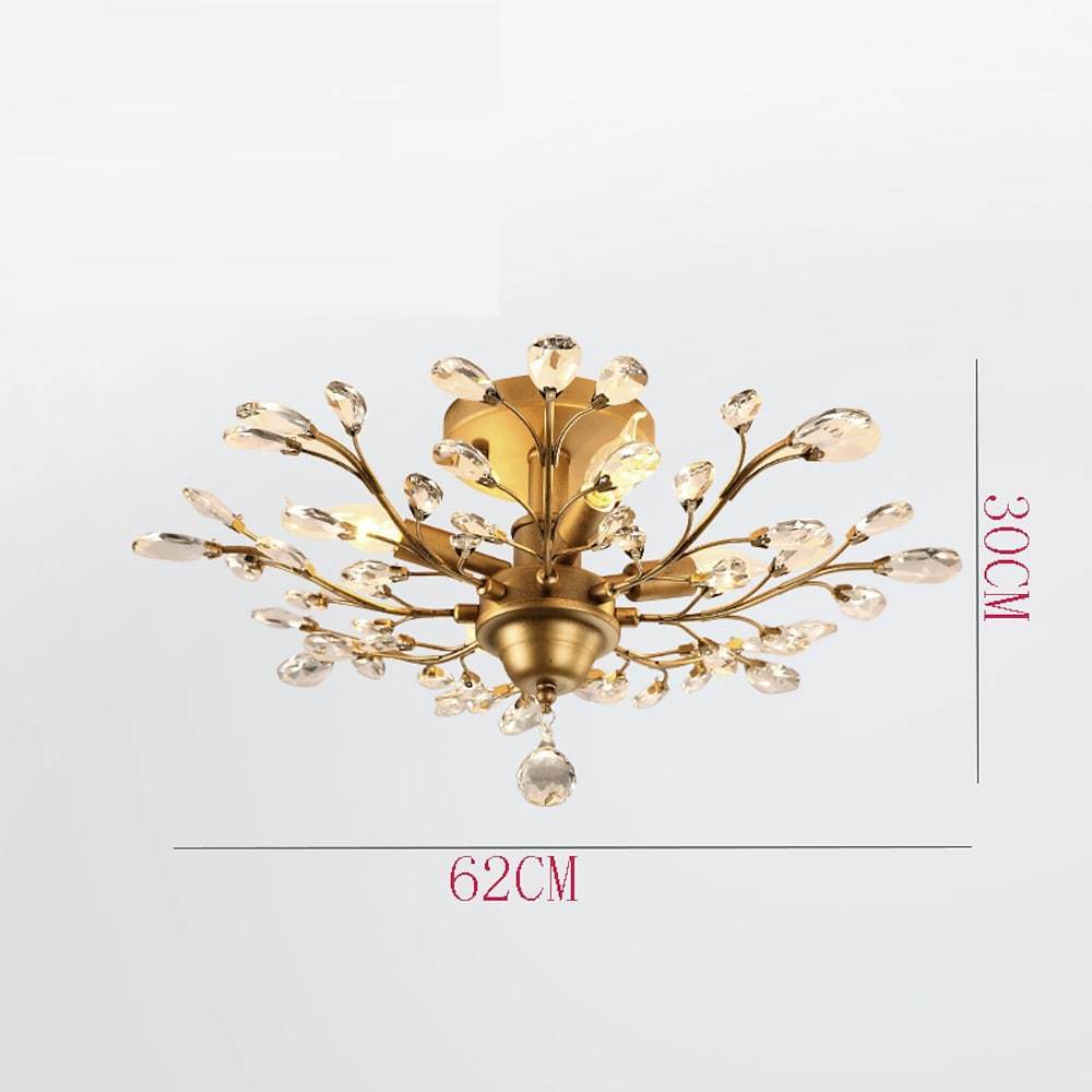 Modern Crystal Flower Chandelier Firework Ceiling Light for Living Room Dining