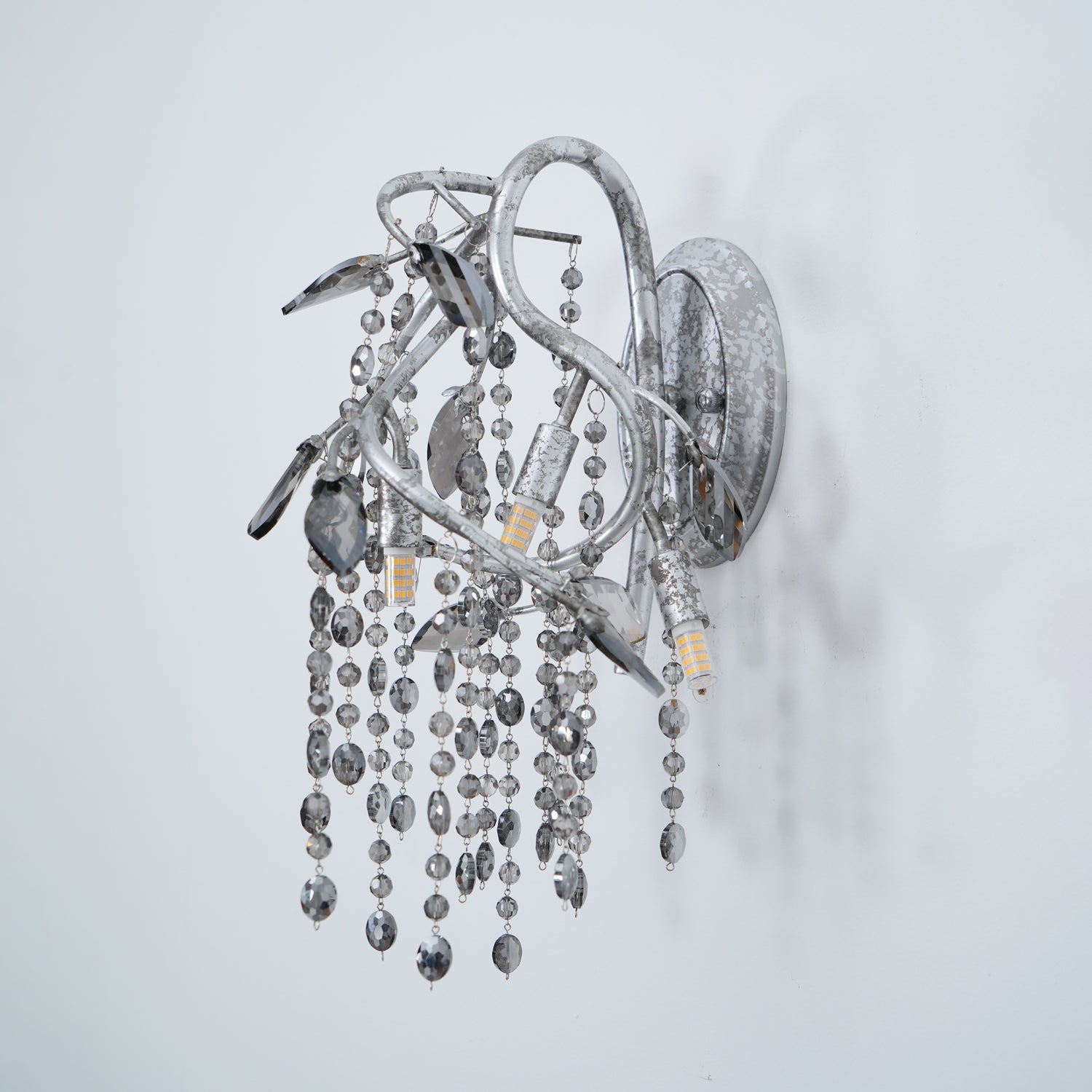 Modern Crystal Glass Bead Wall Sconce Autumn Twilight Elegant Antique Gold Finish