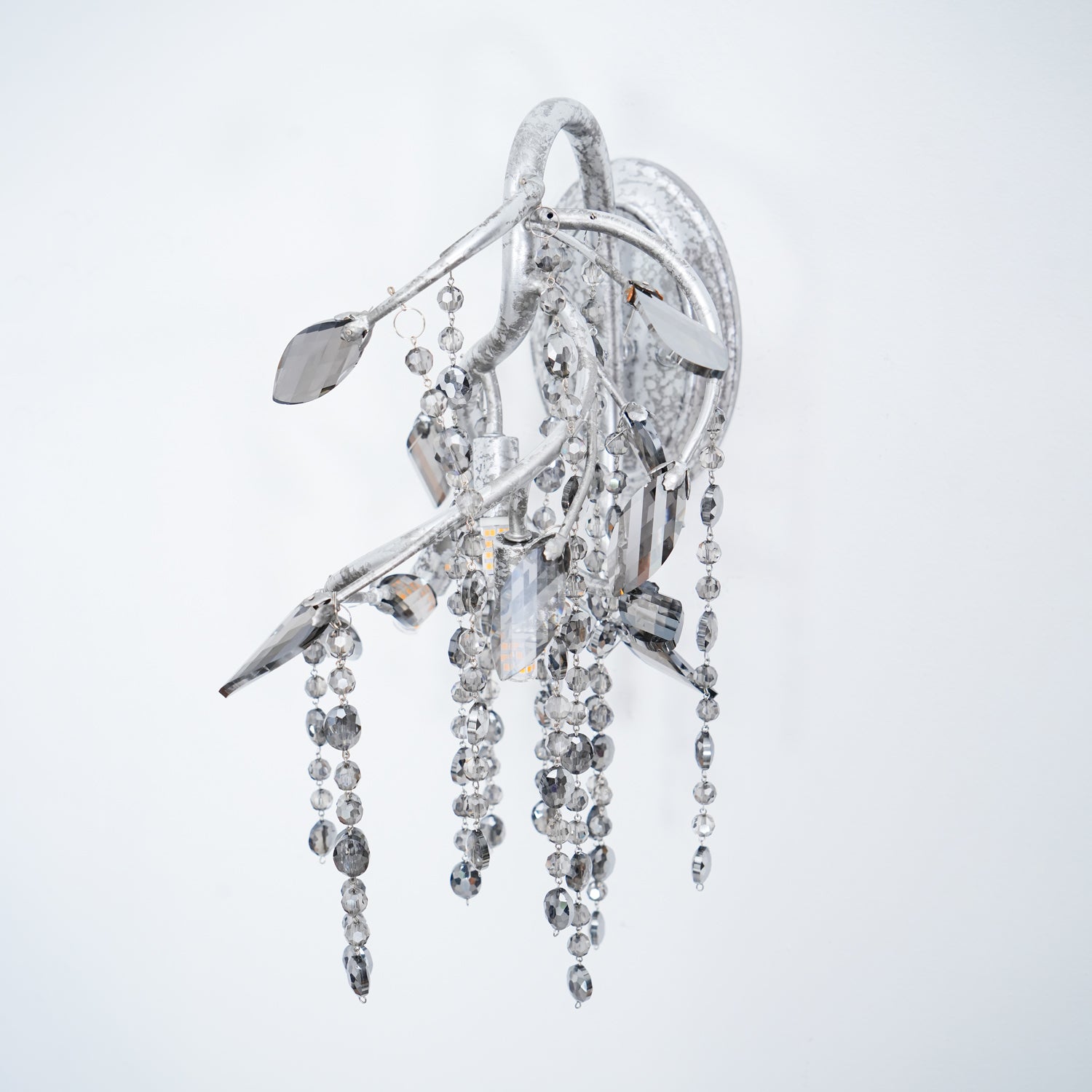 Modern Crystal Glass Bead Wall Sconce Autumn Twilight Elegant Antique Gold Finish