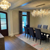 Modern Crystal Glass Branch Chandelier for Dining Room and High Ceiling Foyers
