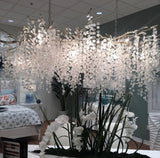 Modern Crystal Glass Branch Chandelier for Dining Room and High Ceiling Foyers