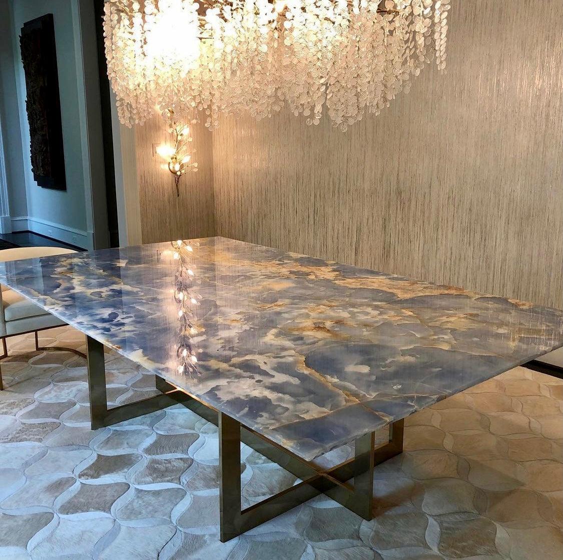 Modern Crystal Glass Branch Chandelier for Dining Room and High Ceiling Foyers