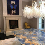 Modern Crystal Glass Branch Chandelier for Dining Room and High Ceiling Foyers