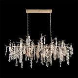 Modern Crystal Glass Branch Chandelier for Dining Room and High Ceiling Foyers