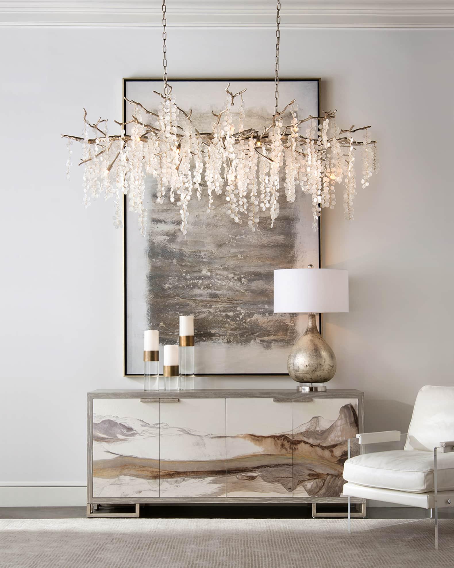 Modern Crystal Glass Branch Chandelier for Dining Room and High Ceiling Foyers