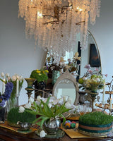 Modern Crystal Glass Branch Chandelier for Dining Room and High Ceiling Foyers