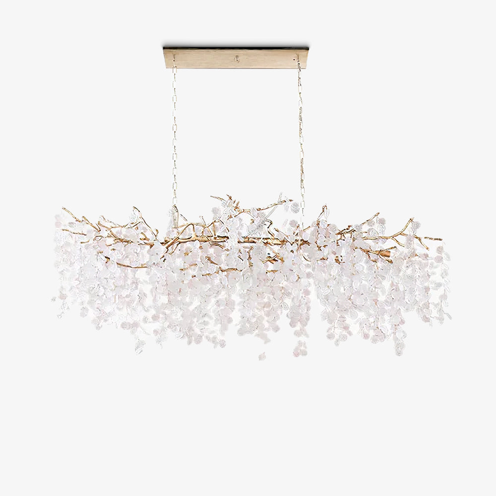 Modern Crystal Glass Branch Chandelier for Dining Room and High Ceiling Foyers