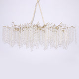 Modern Crystal Glass Branch Chandelier for Dining Room and High Ceiling Foyers