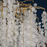 Modern Crystal Glass Branch Chandelier for Dining Room and High Ceiling Foyers