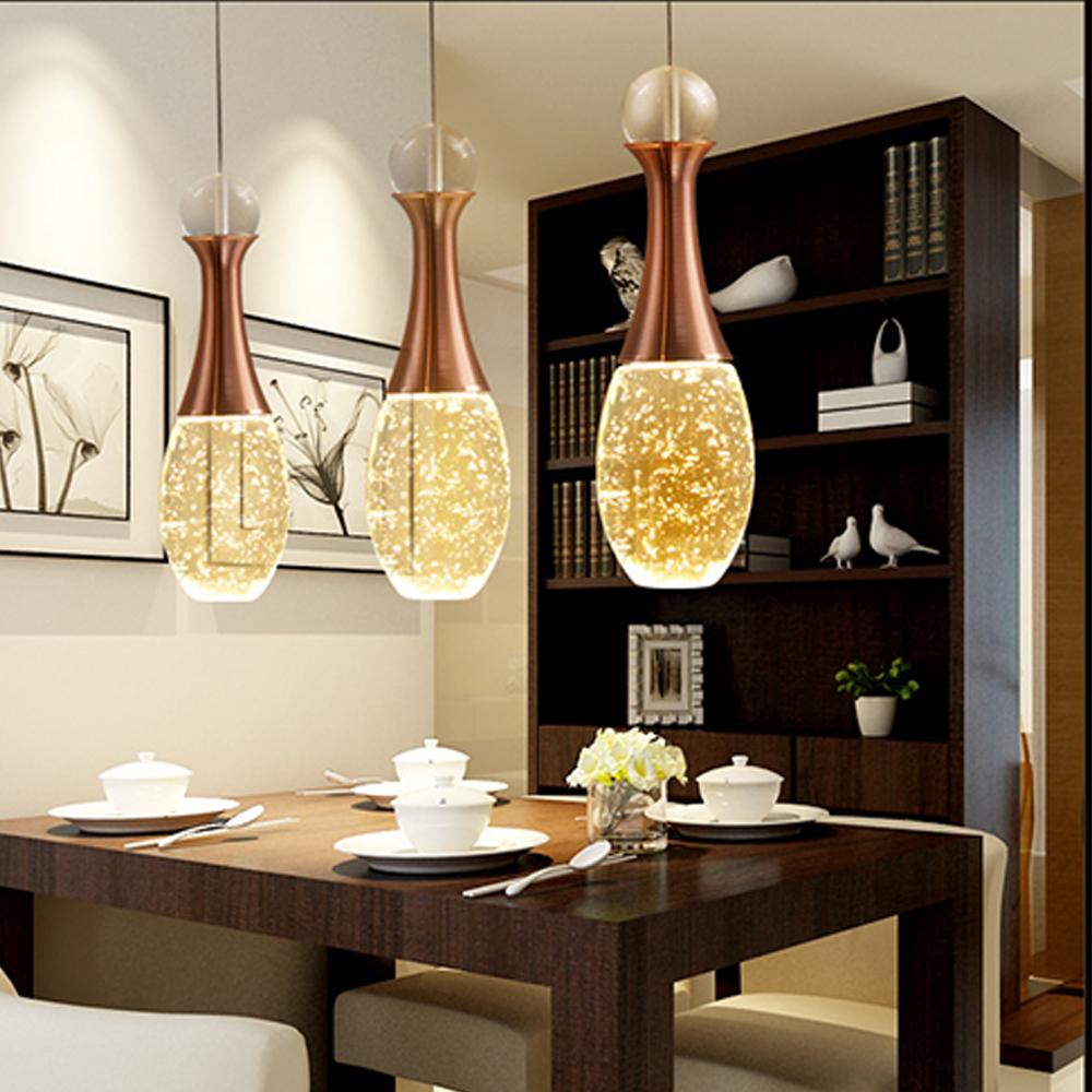 Modern Crystal Globe LED Pendant Light Electroplated Metal Hanging Ceiling Lamp for Living Room