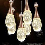 Modern Crystal Globe LED Pendant Light Electroplated Metal Hanging Ceiling Lamp for Living Room