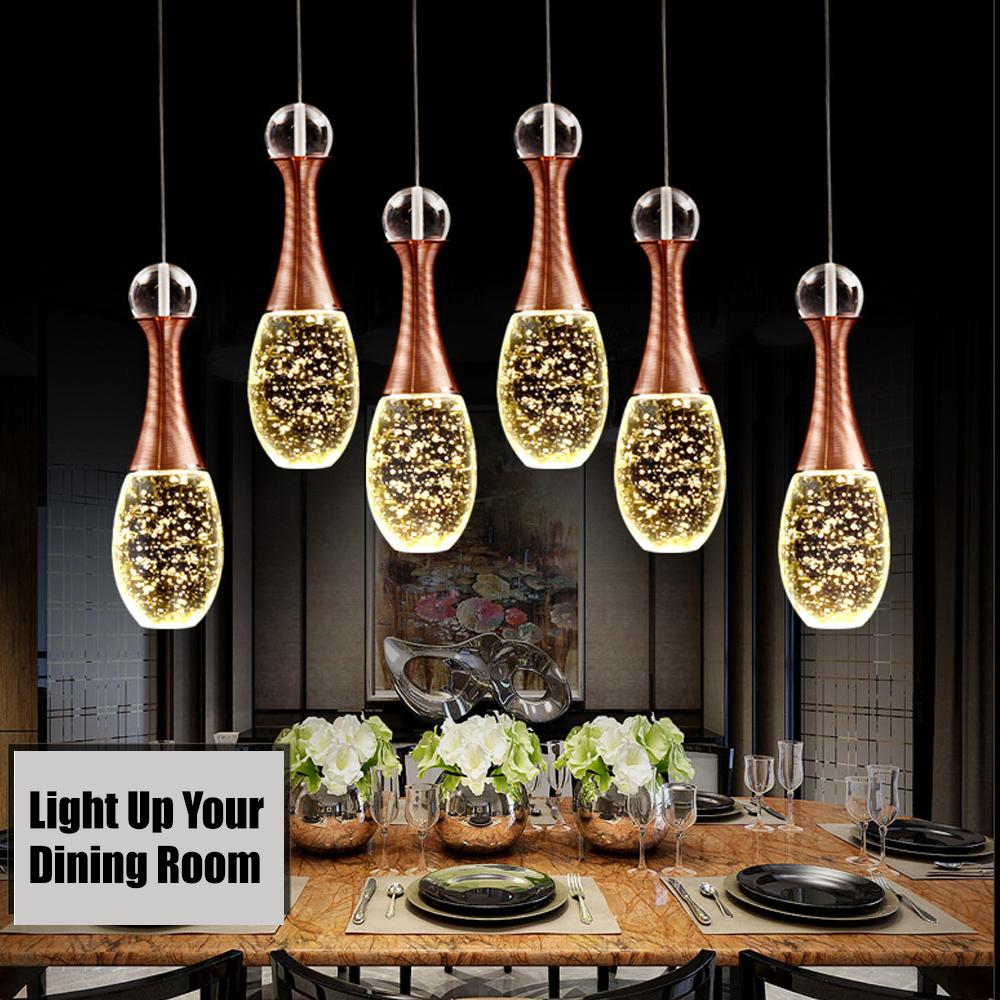 Modern Crystal Globe LED Pendant Light Electroplated Metal Hanging Ceiling Lamp for Living Room