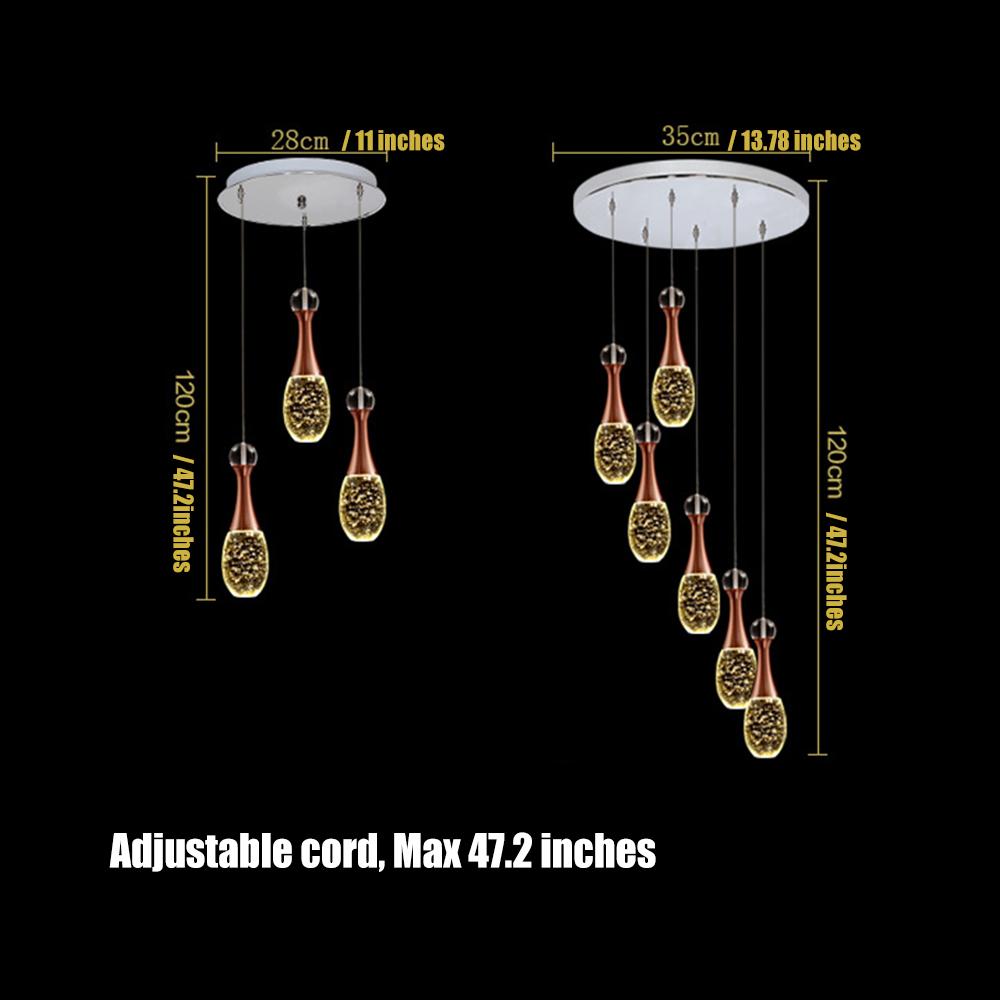 Modern Crystal Globe LED Pendant Light Electroplated Metal Hanging Ceiling Lamp for Living Room